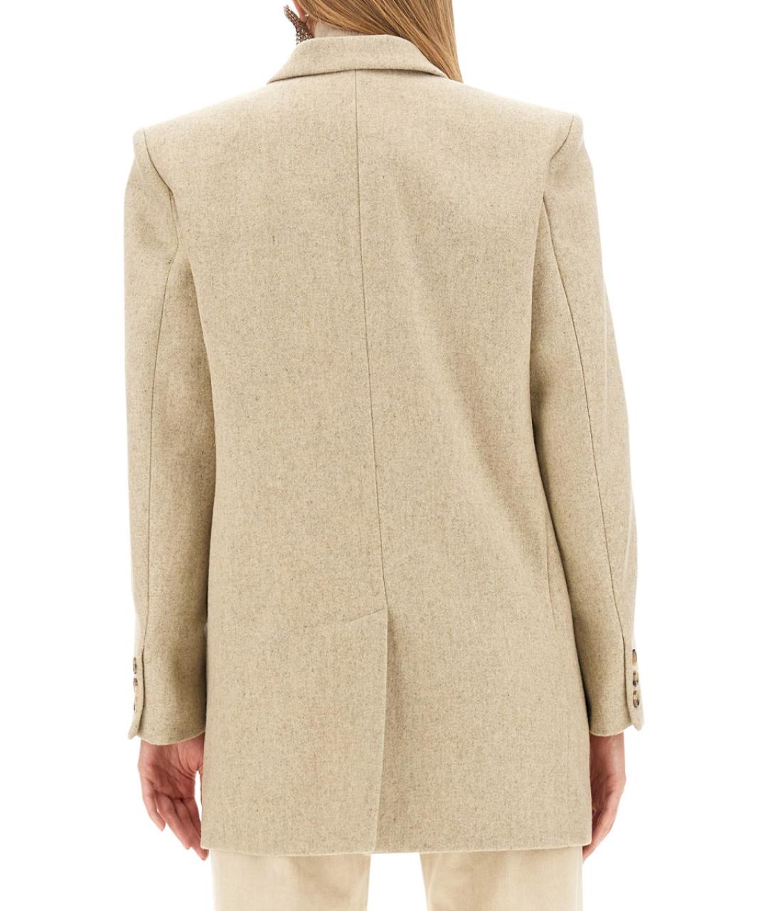 ISABEL MARANT Бежевый шерстяной жакет/пиджак, фото 4