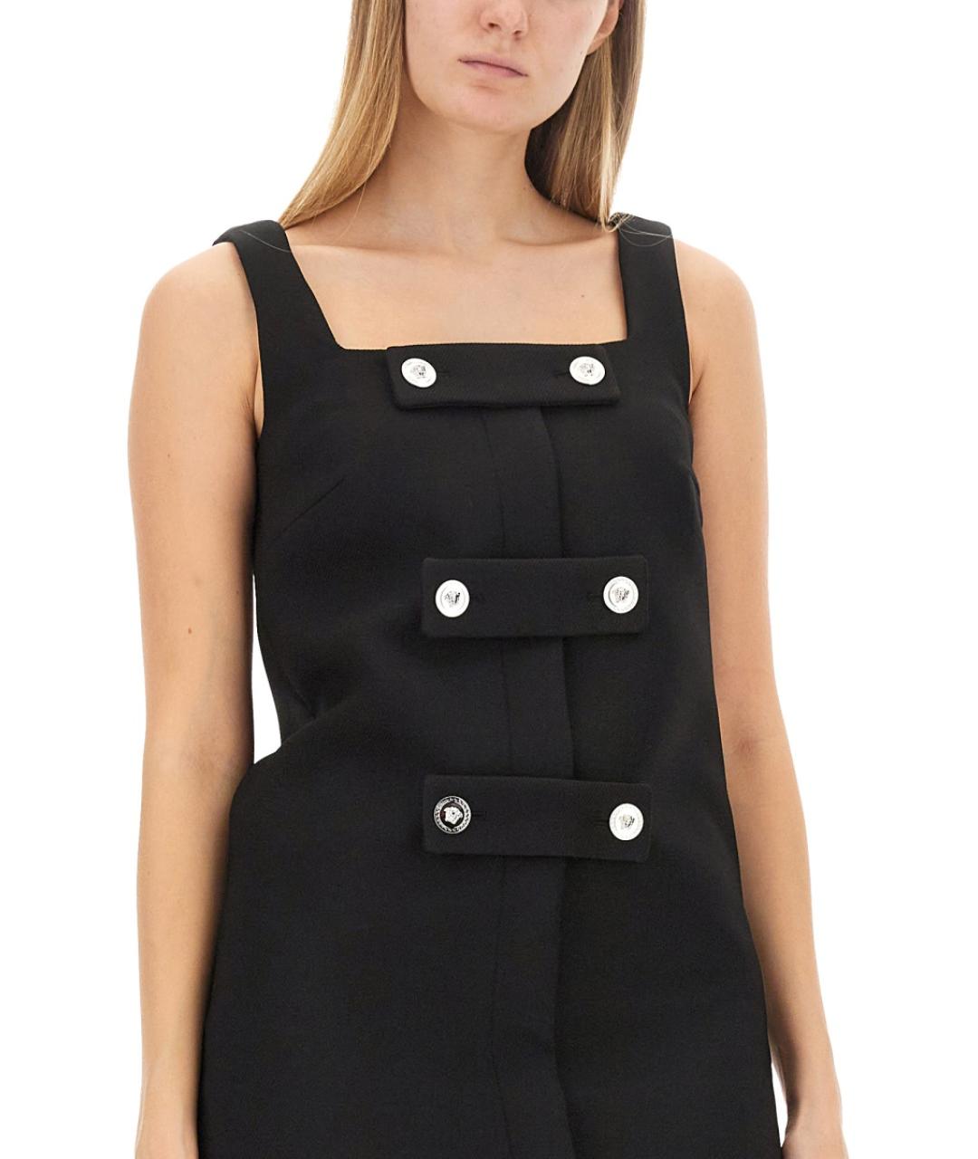 VERSACE Черное полиэстеровое повседневное платье, фото 5