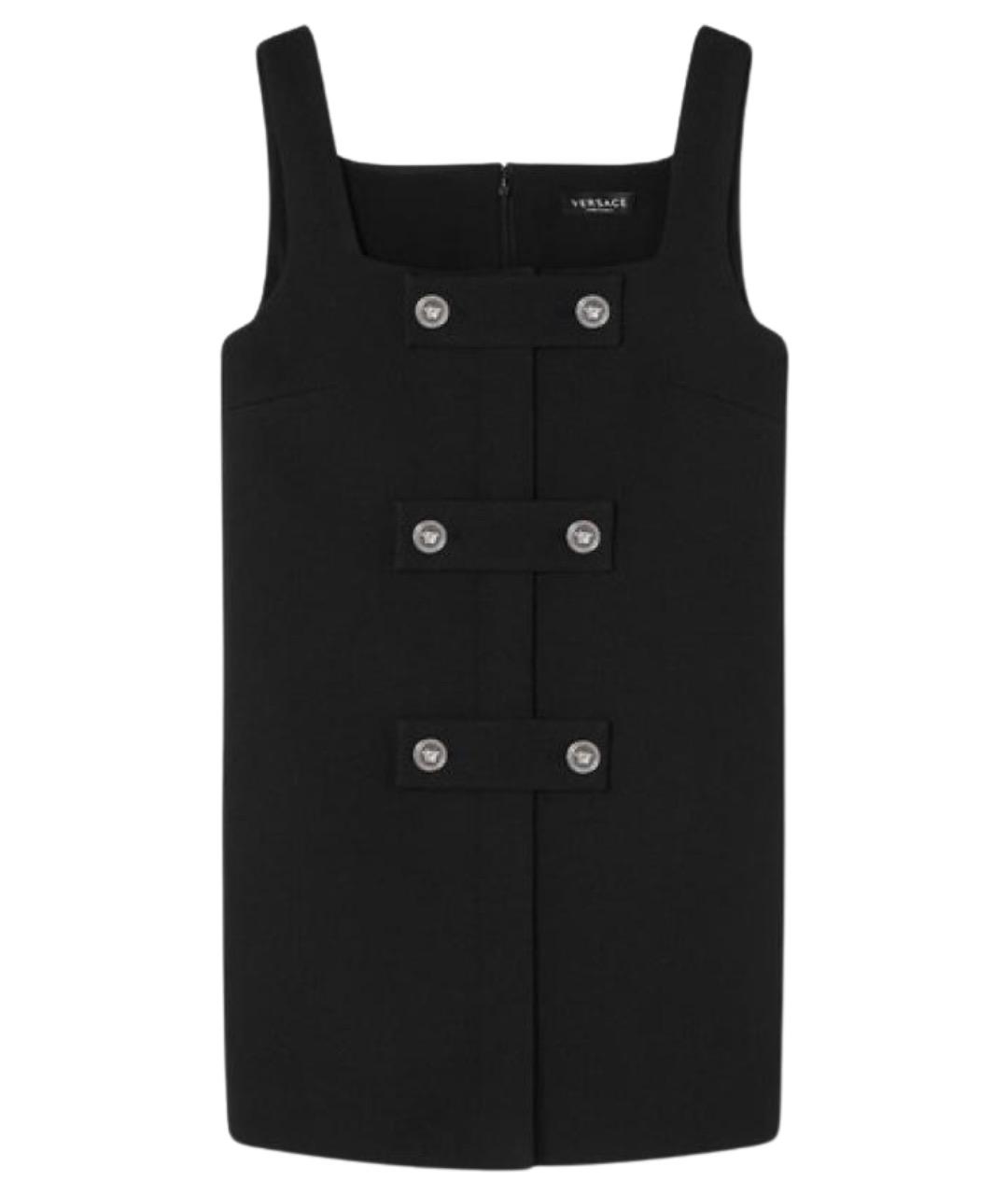 VERSACE Черное полиэстеровое повседневное платье, фото 1