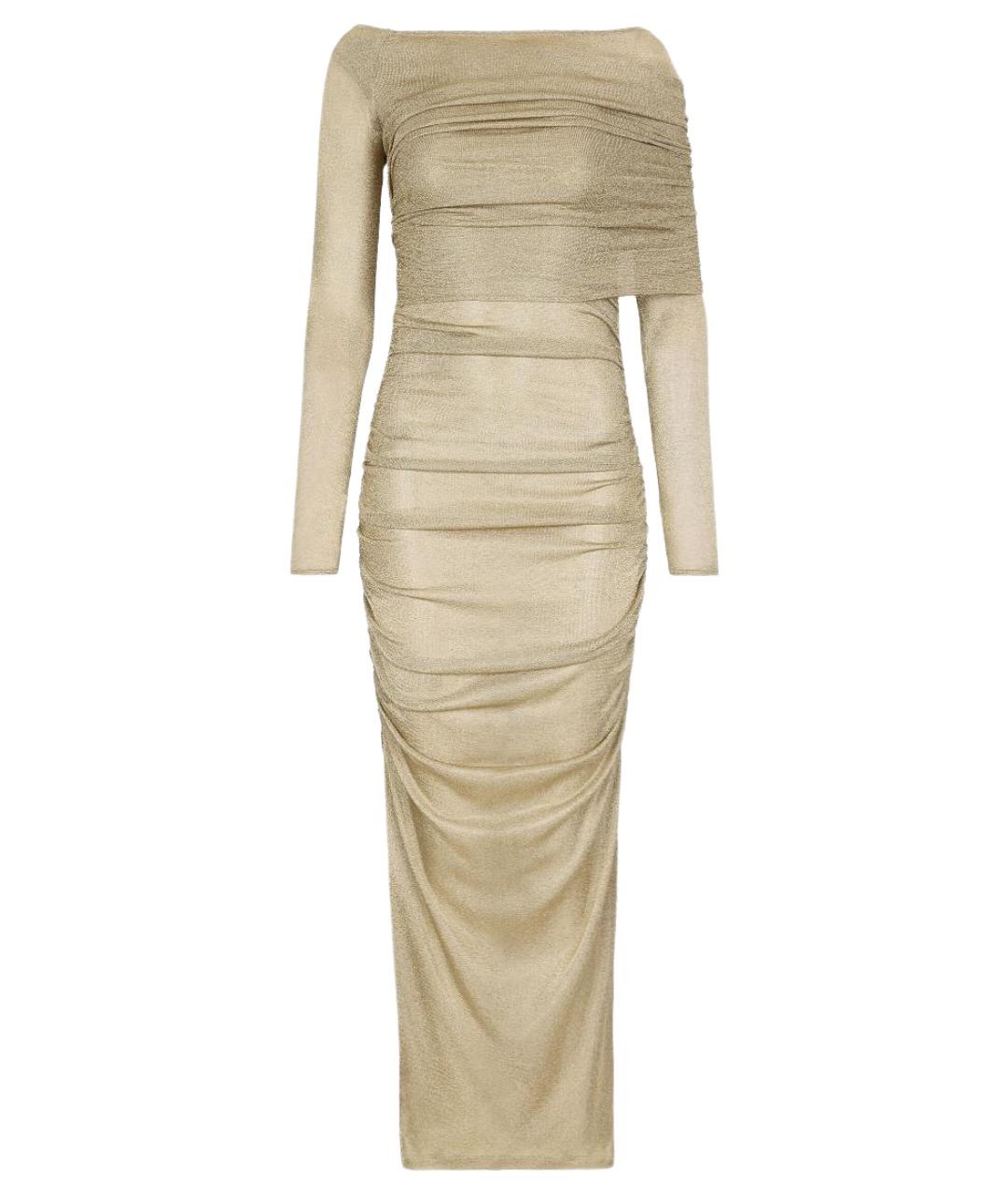 DOLCE&GABBANA Золотое вискозное вечернее платье, фото 1