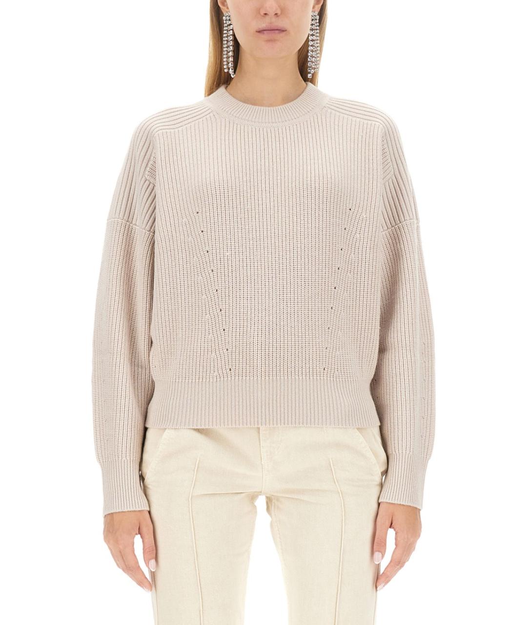 ISABEL MARANT Бежевый шерстяной джемпер / свитер, фото 2