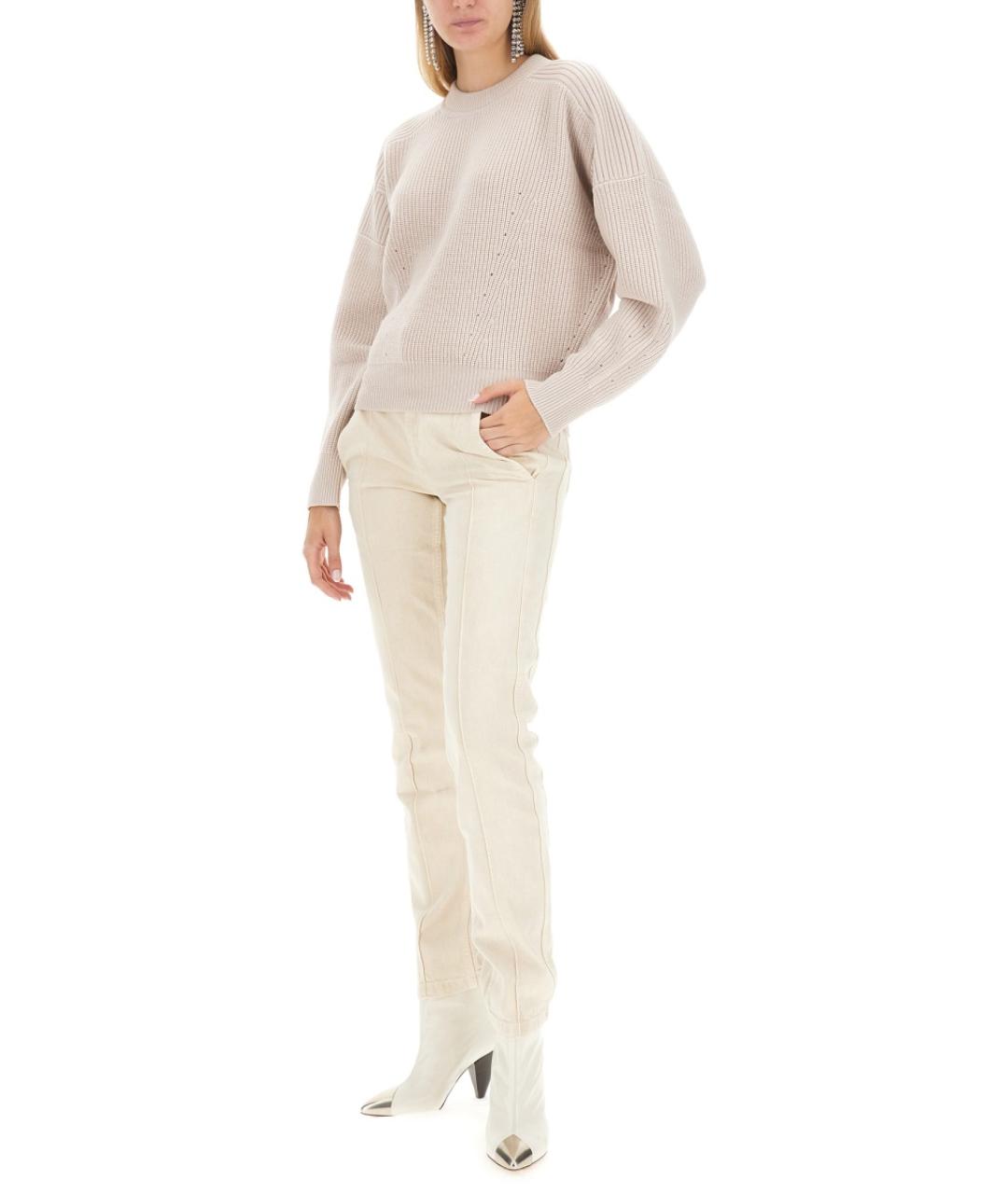 ISABEL MARANT Бежевый шерстяной джемпер / свитер, фото 3