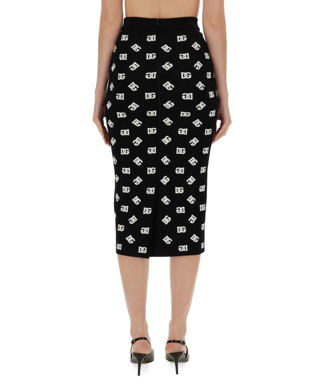 DOLCE&GABBANA Черная полиэстеровая юбка миди, фото 3