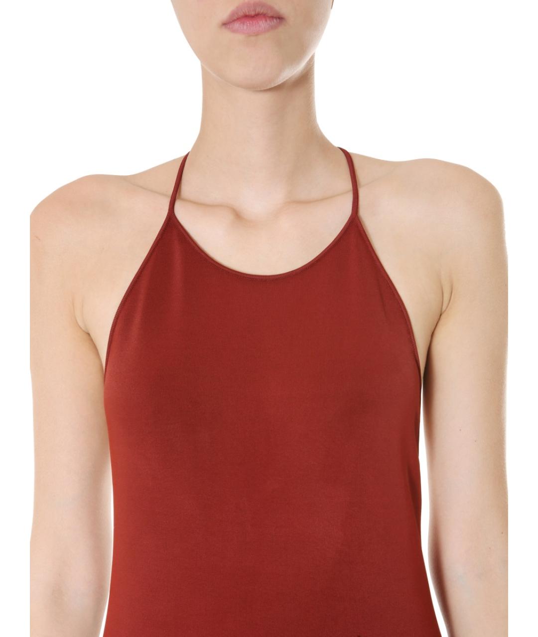 BOTTEGA VENETA Красное вискозное повседневное платье, фото 5