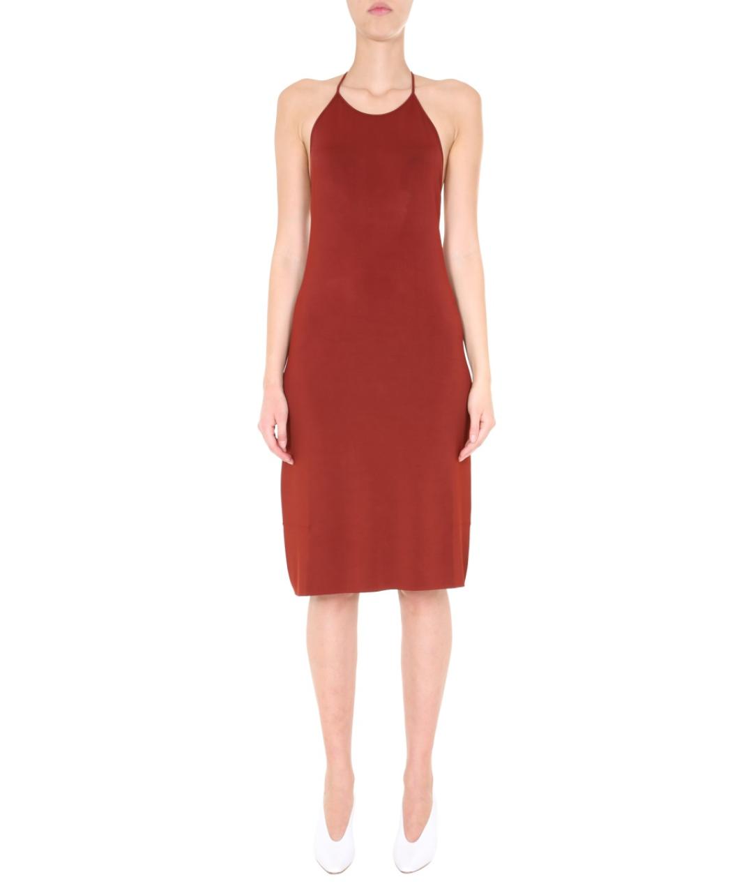 BOTTEGA VENETA Красное вискозное повседневное платье, фото 2