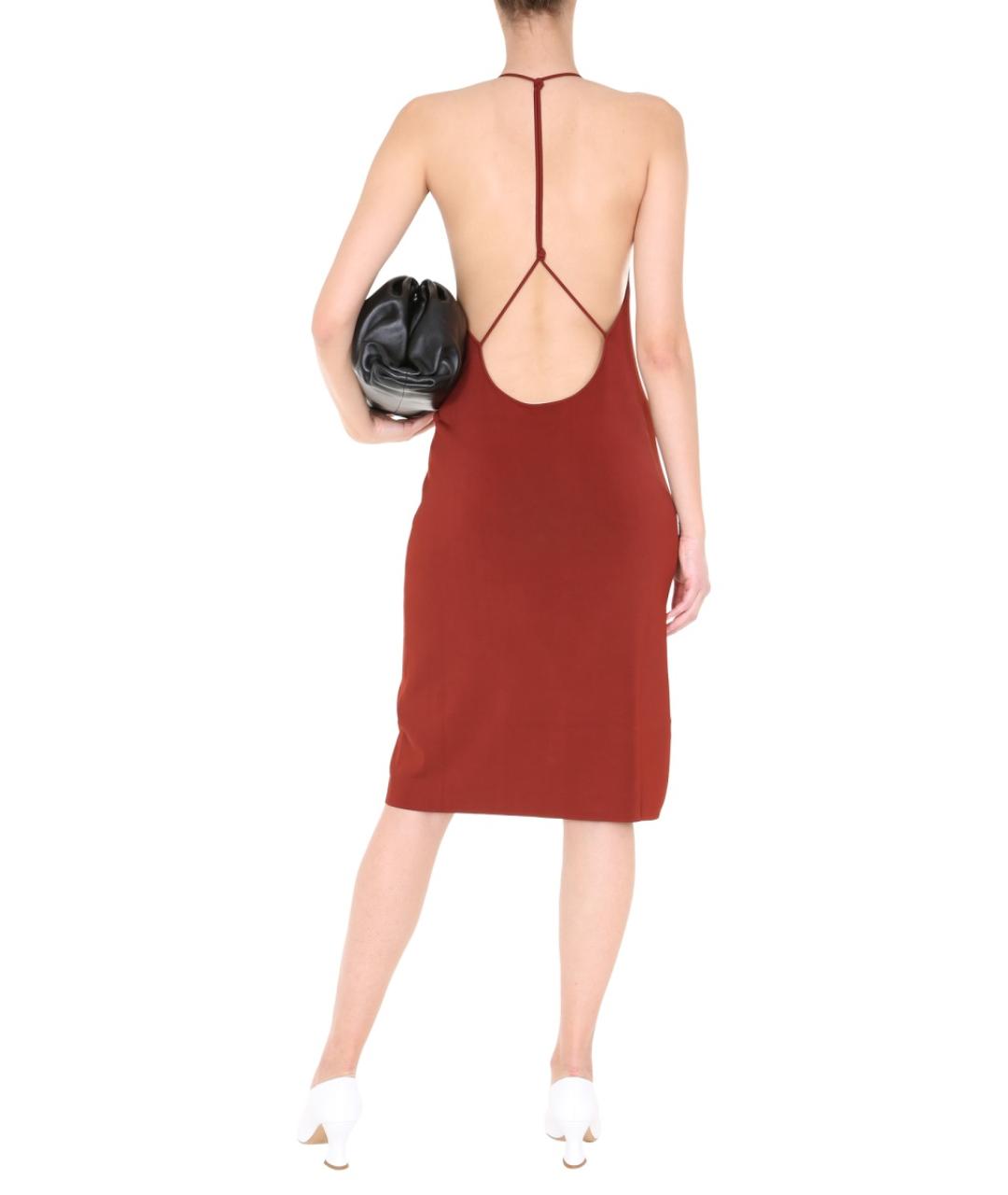 BOTTEGA VENETA Красное вискозное повседневное платье, фото 3