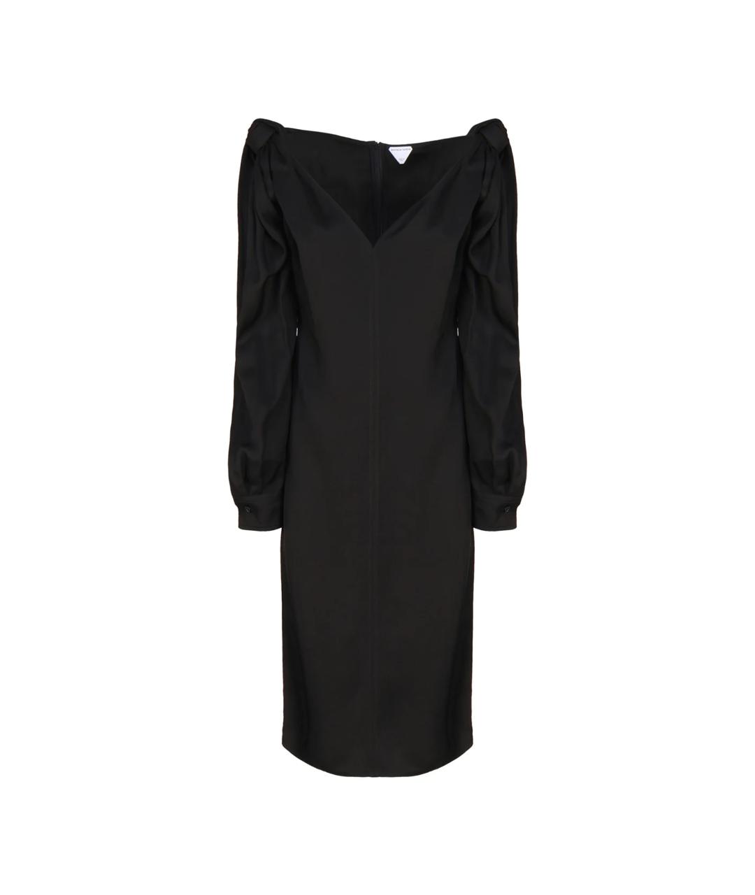 BOTTEGA VENETA Черное вискозное повседневное платье, фото 1