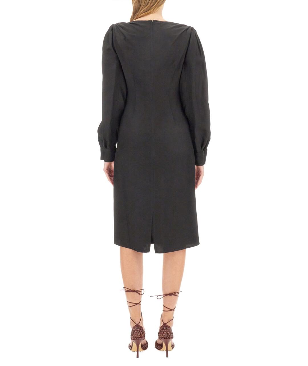 BOTTEGA VENETA Черное вискозное повседневное платье, фото 4