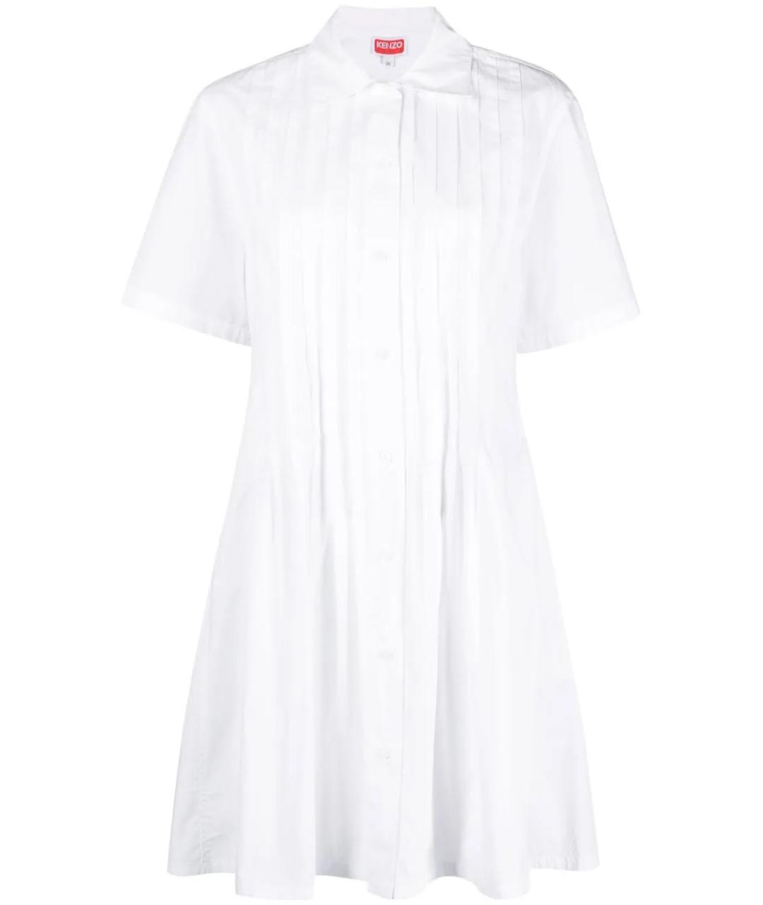 KENZO Белое хлопковое повседневное платье, фото 1