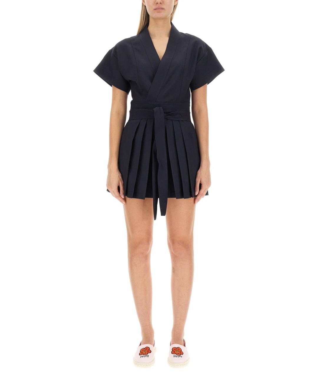 KENZO Синее шерстяное повседневное платье, фото 5