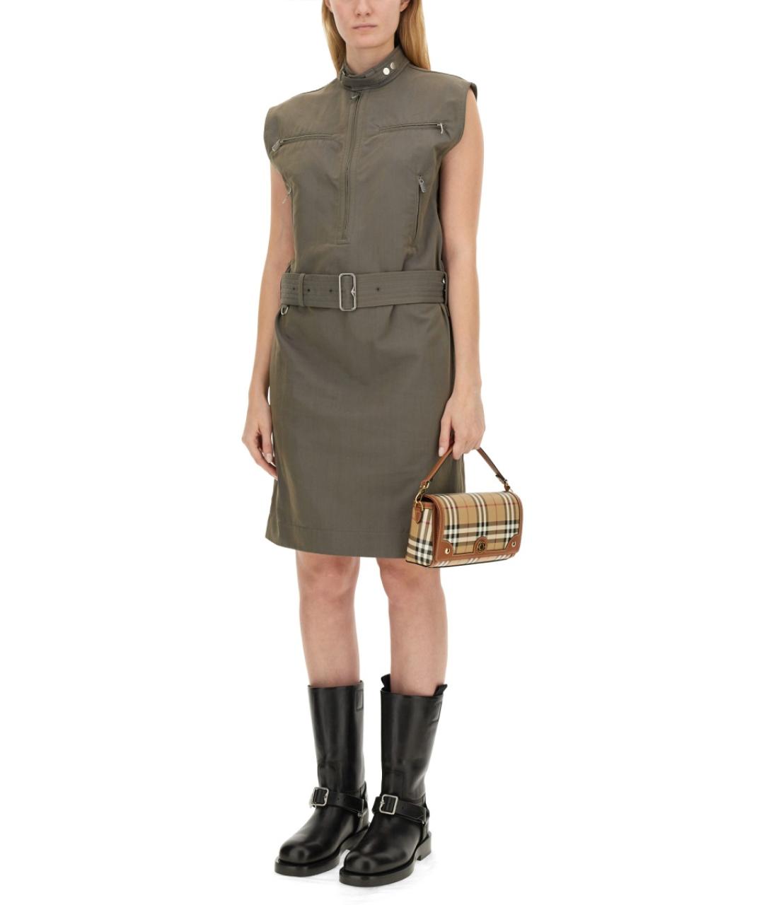 BURBERRY Серое хлопковое повседневное платье, фото 3