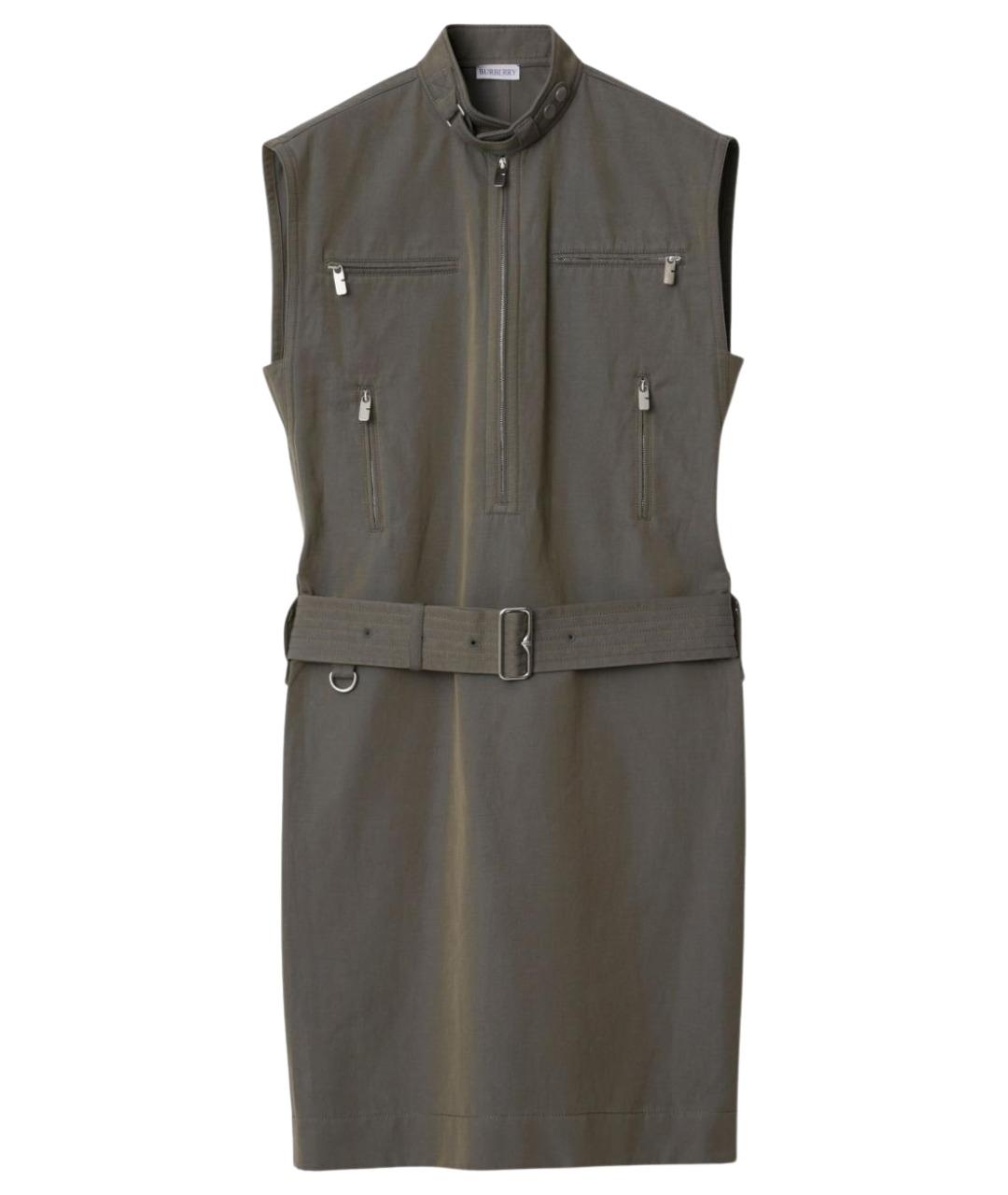 BURBERRY Серое хлопковое повседневное платье, фото 1