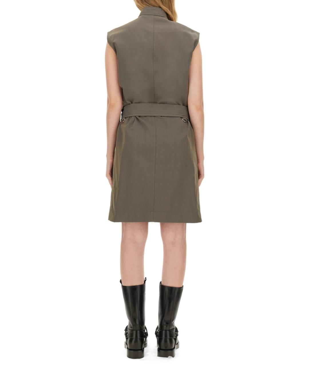 BURBERRY Серое хлопковое повседневное платье, фото 4