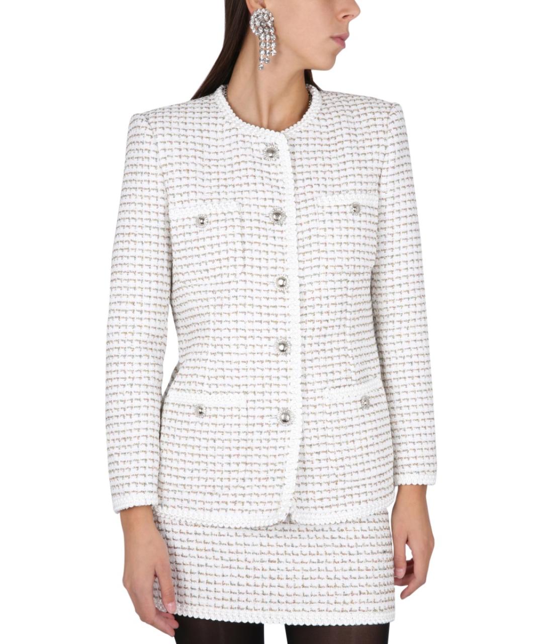 ALESSANDRA RICH Белый полиамидовый жакет/пиджак, фото 5