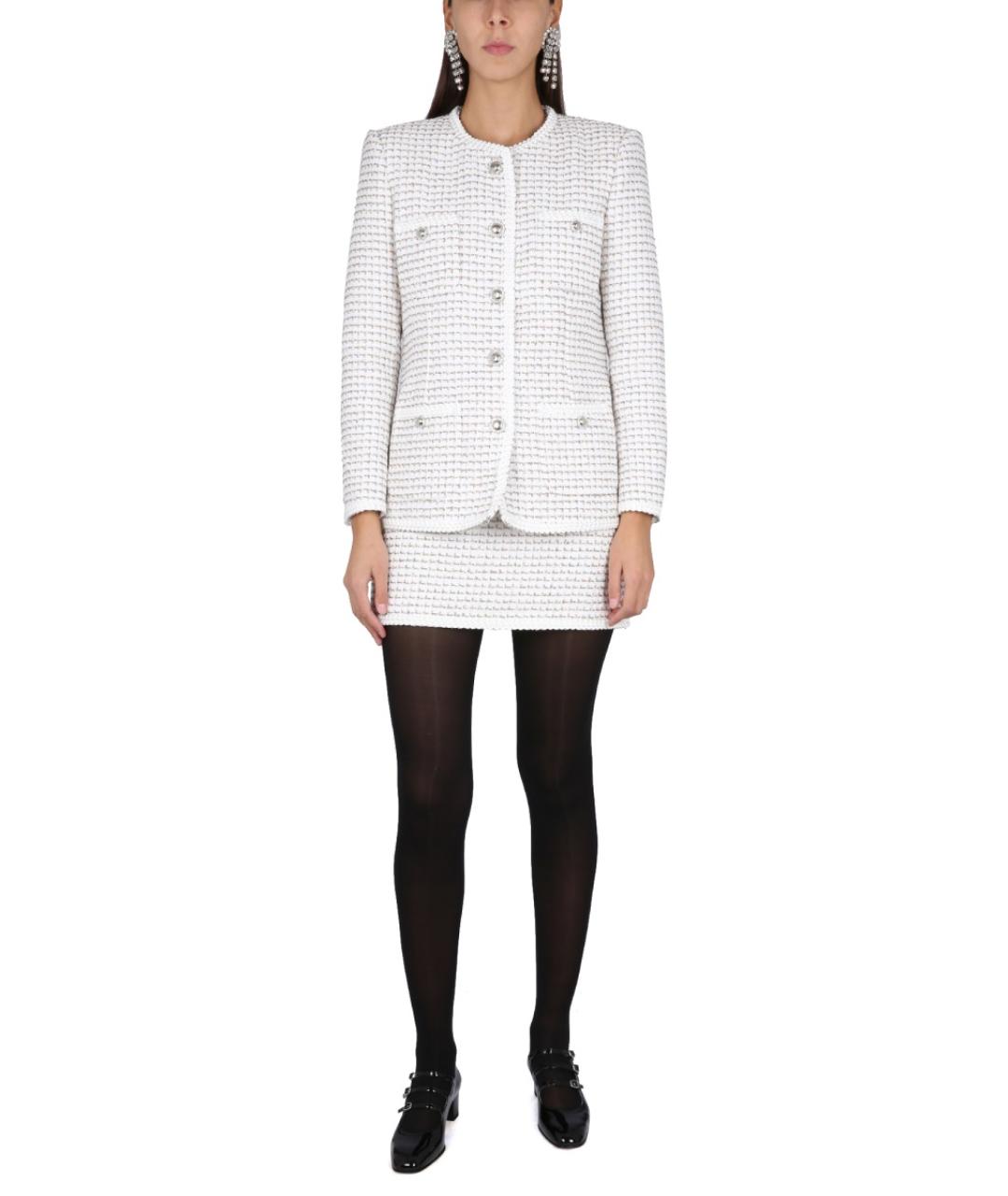 ALESSANDRA RICH Белый полиамидовый жакет/пиджак, фото 3