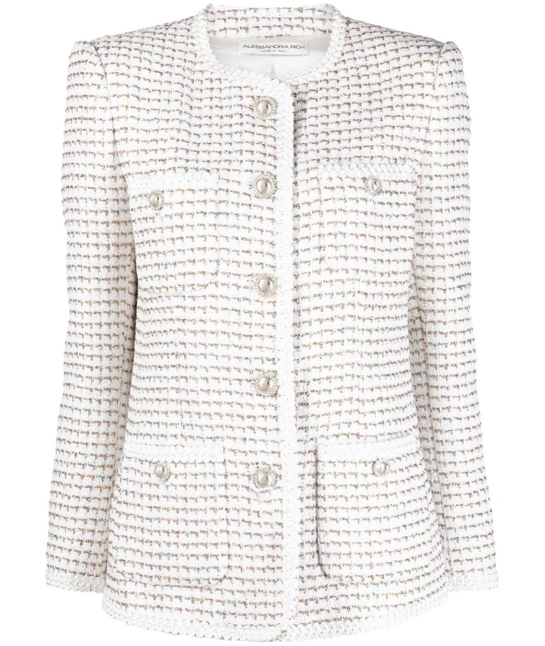 ALESSANDRA RICH Белый полиамидовый жакет/пиджак, фото 1