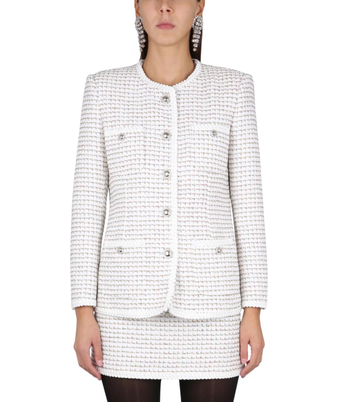 ALESSANDRA RICH Белый полиамидовый жакет/пиджак, фото 2