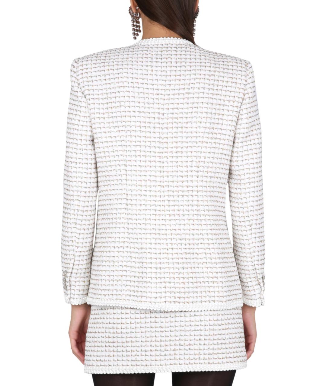 ALESSANDRA RICH Белый полиамидовый жакет/пиджак, фото 4