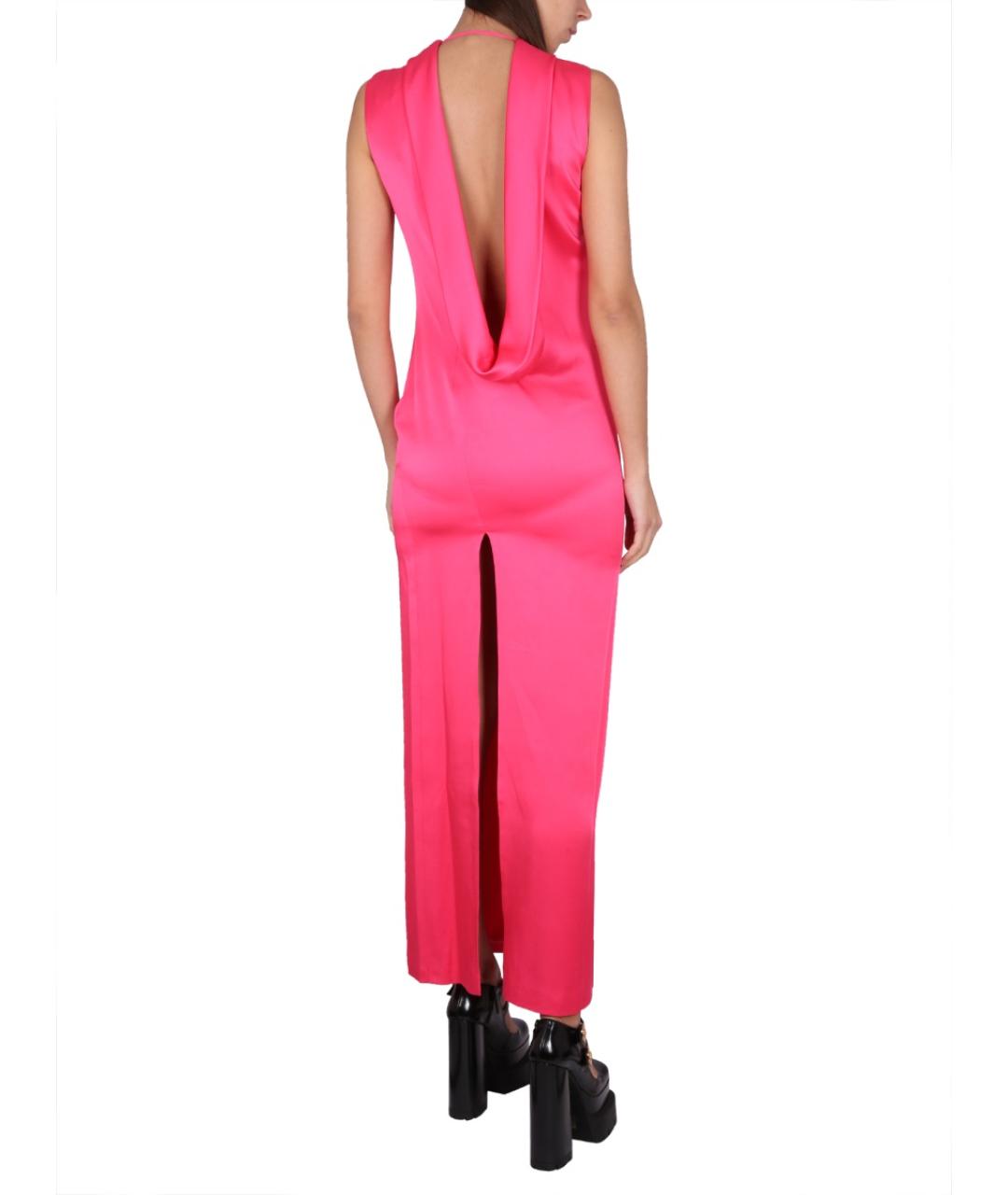 VERSACE Фуксия ацетатное коктейльное платье, фото 3
