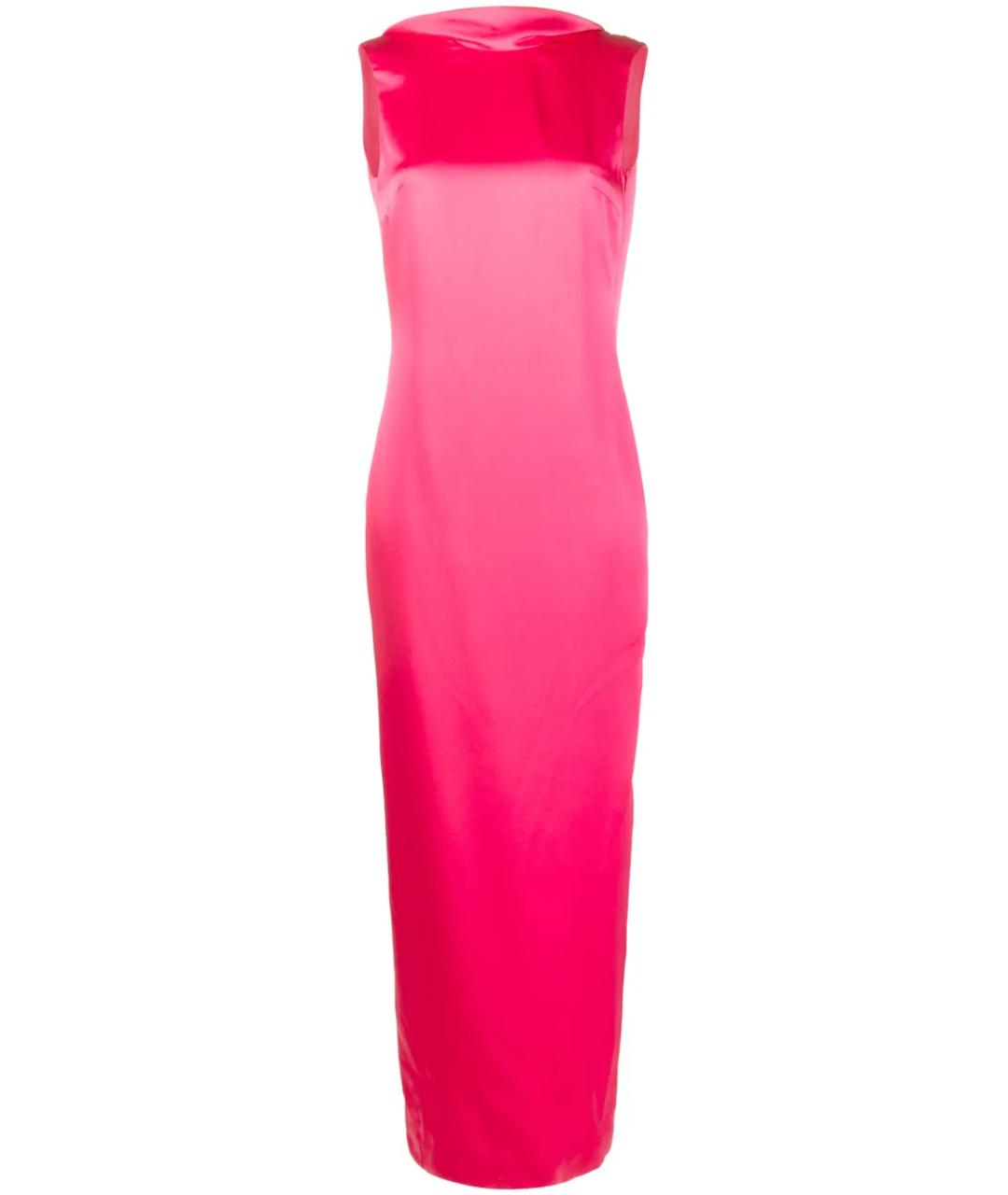 VERSACE Фуксия ацетатное коктейльное платье, фото 1