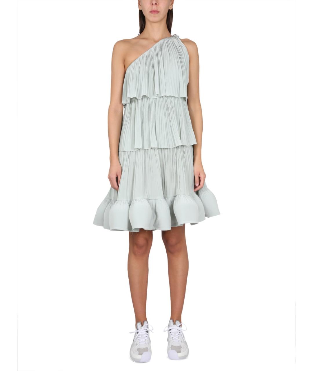 LANVIN Бирюзовое полиэстеровое повседневное платье, фото 2
