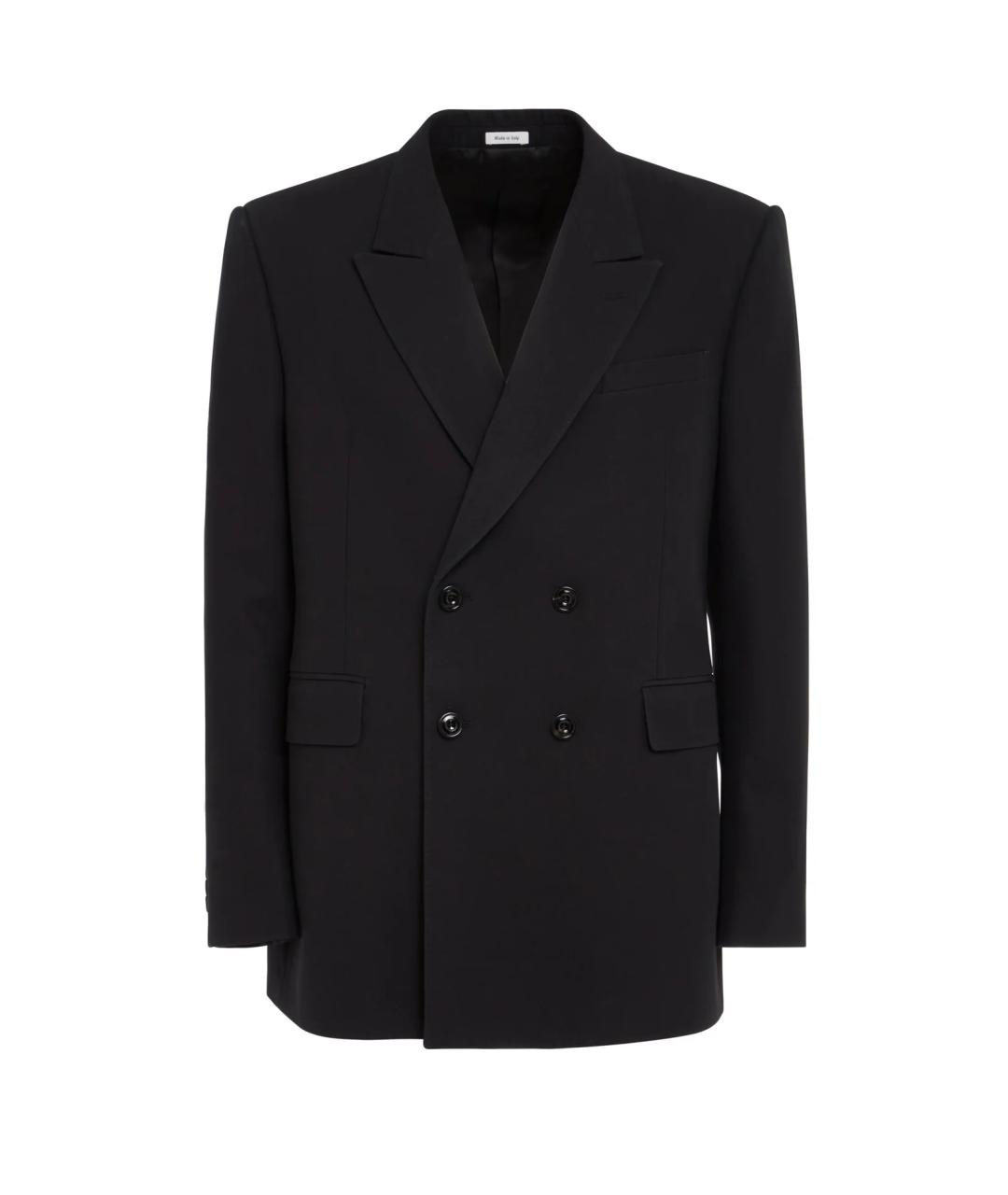 ALEXANDER MCQUEEN Черный хлопковый пиджак, фото 1