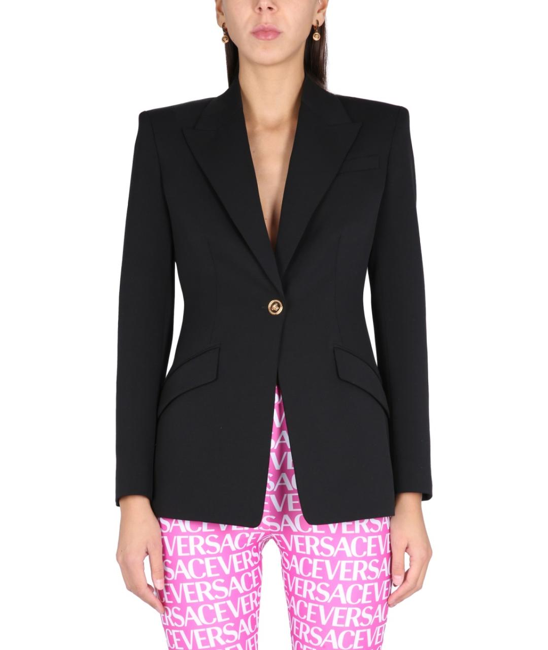 VERSACE Черный шерстяной жакет/пиджак, фото 2