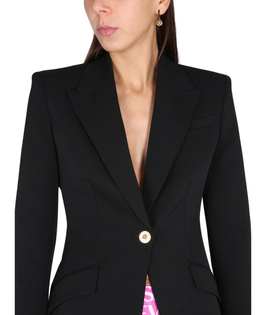 VERSACE Черный шерстяной жакет/пиджак, фото 5