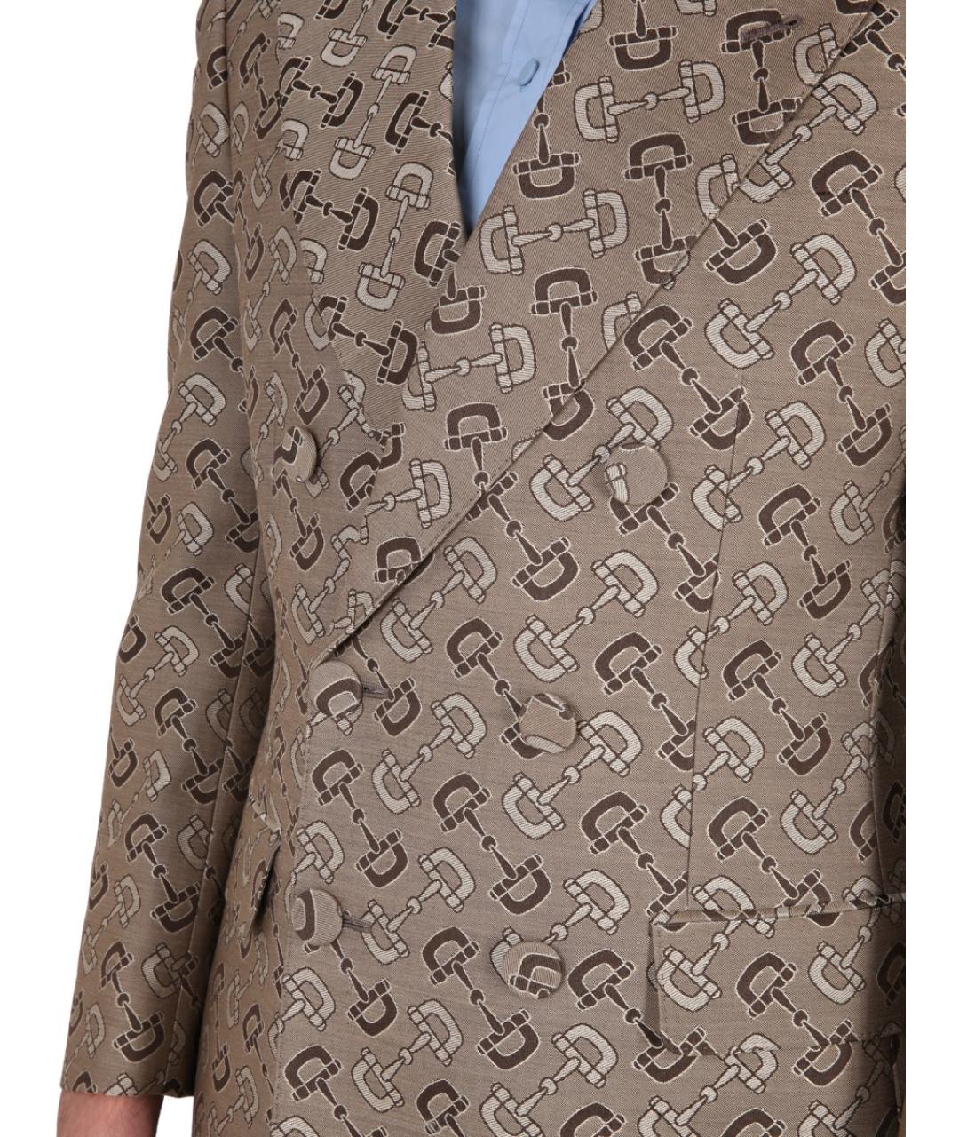 GUCCI Коричневый хлопковый пиджак, фото 6