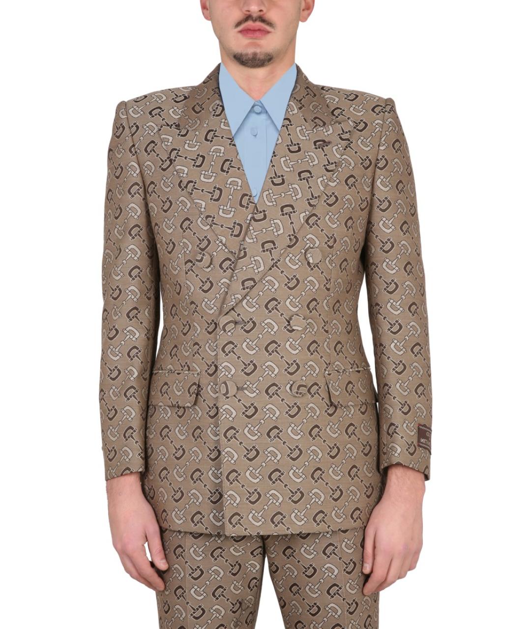 GUCCI Коричневый хлопковый пиджак, фото 2