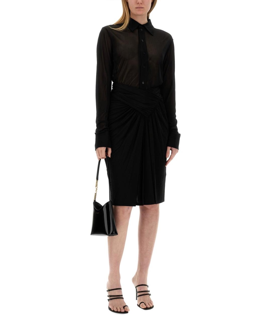 SAINT LAURENT Черная вискозная рубашка, фото 3