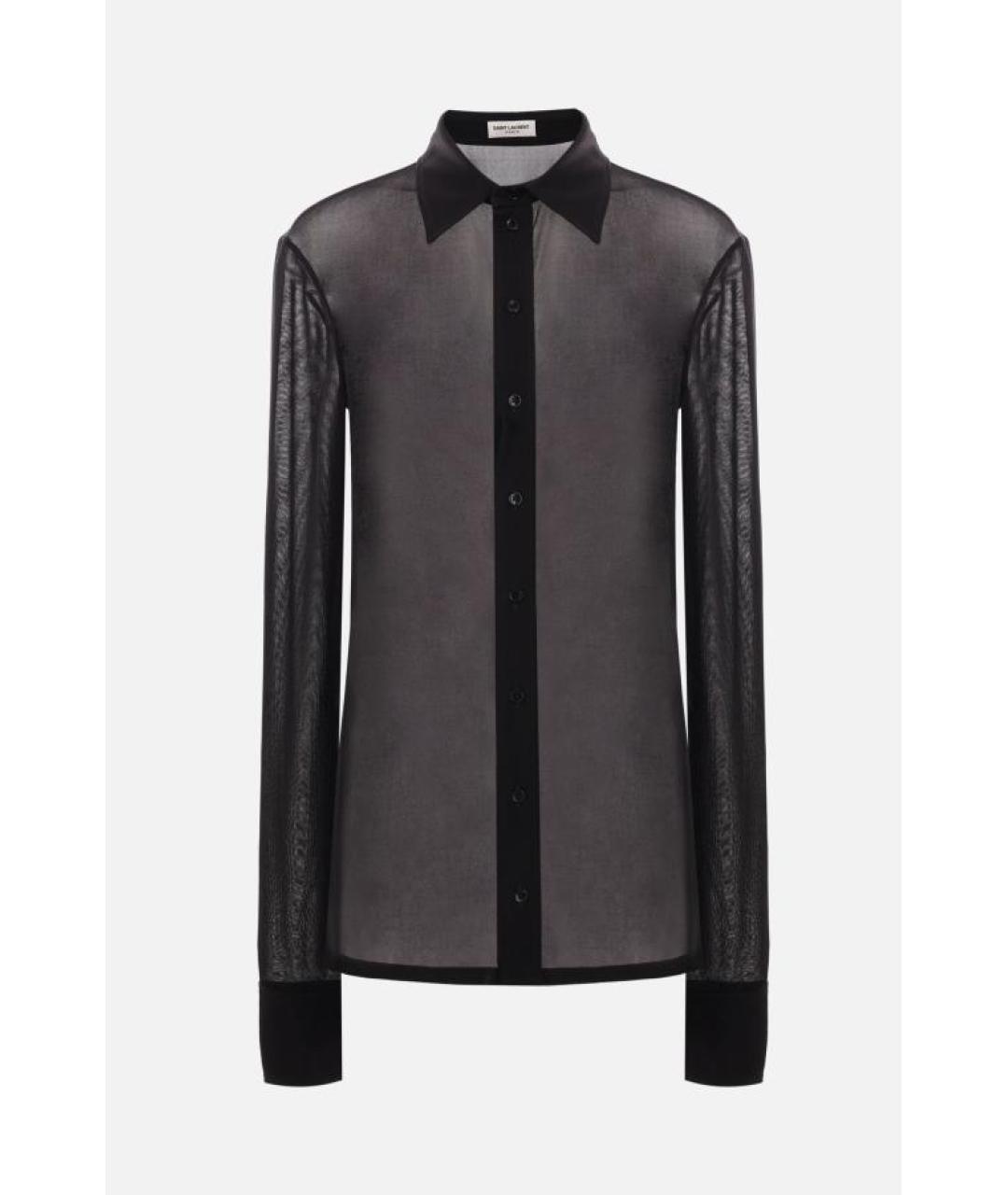 SAINT LAURENT Черная вискозная рубашка, фото 6