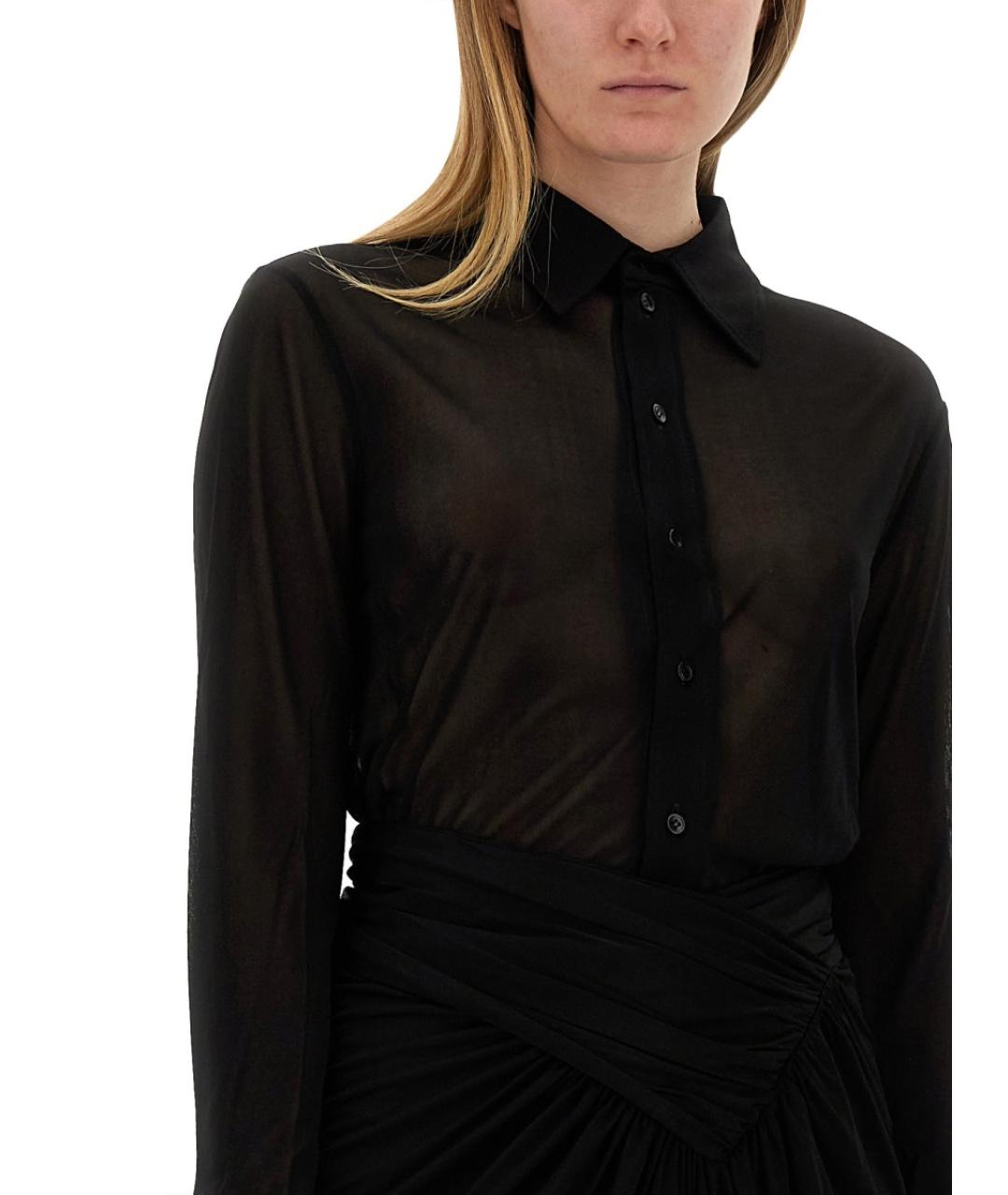 SAINT LAURENT Черная вискозная рубашка, фото 5