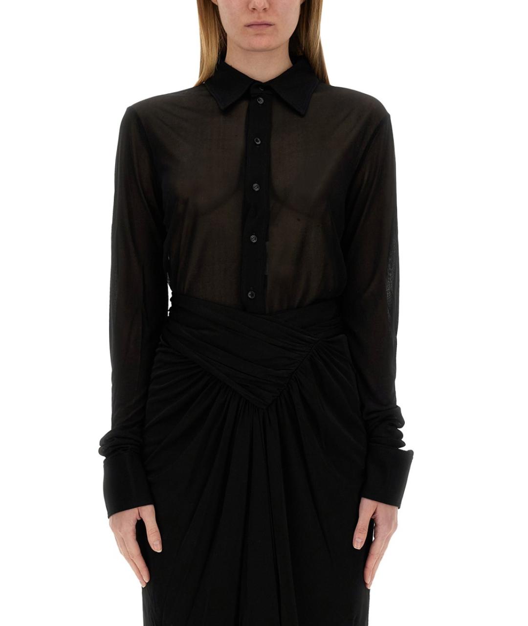 SAINT LAURENT Черная вискозная рубашка, фото 2