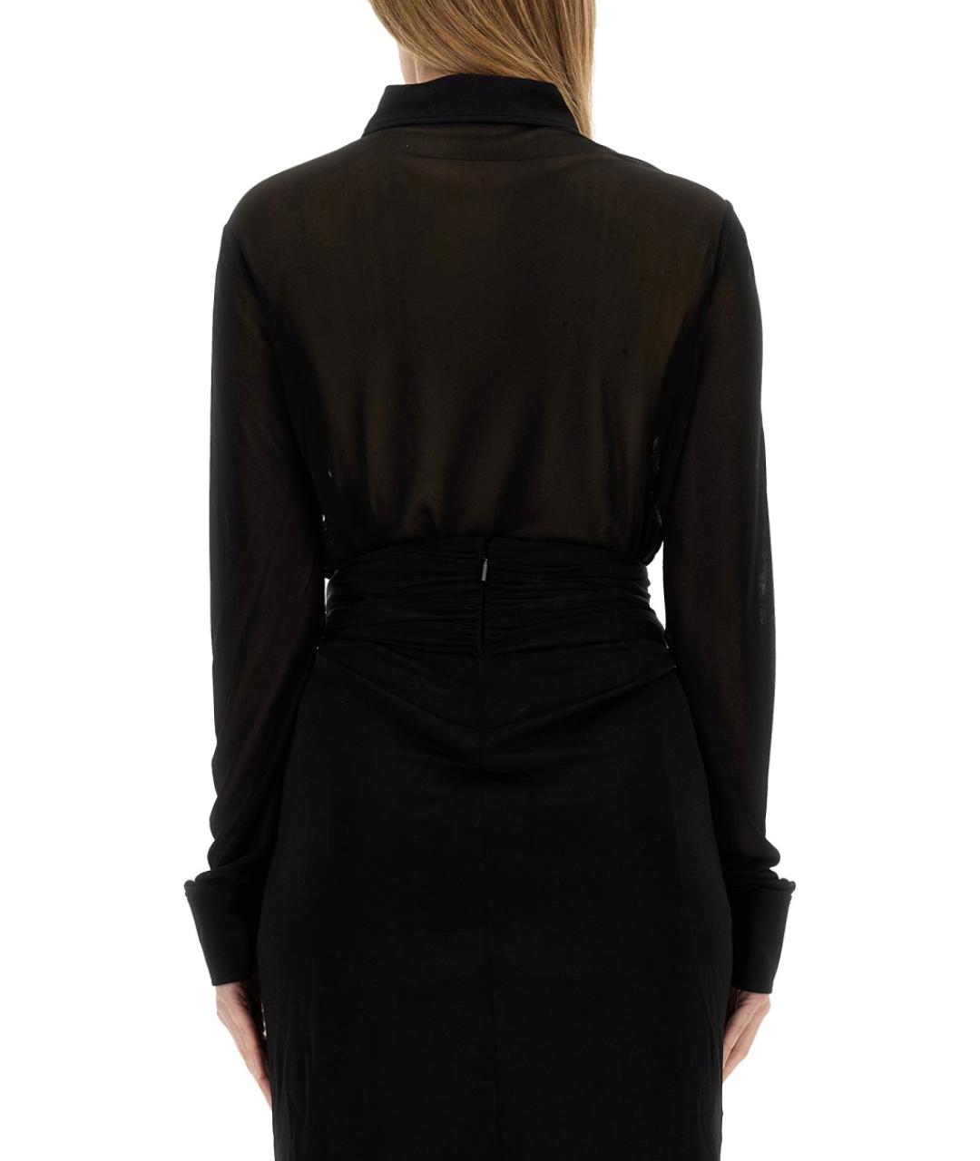 SAINT LAURENT Черная вискозная рубашка, фото 4