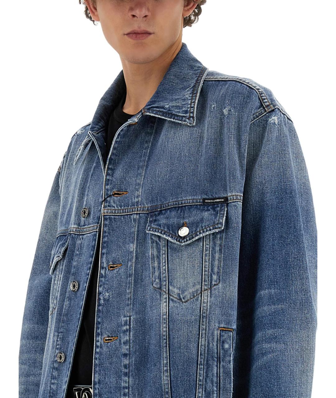 DOLCE&GABBANA Синяя хлопковая куртка, фото 5