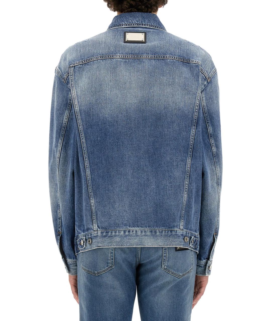 DOLCE&GABBANA Синяя хлопковая куртка, фото 4