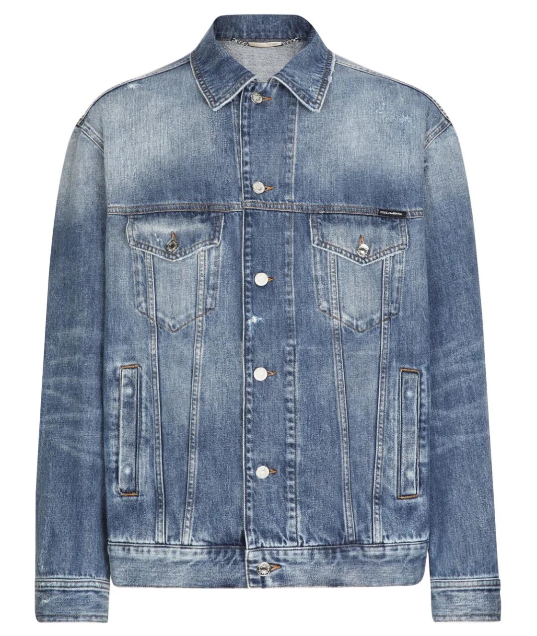 DOLCE&GABBANA Синяя хлопковая куртка, фото 1