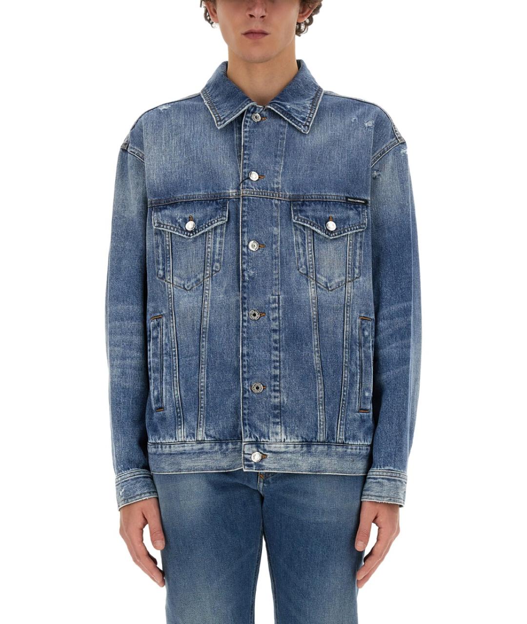 DOLCE&GABBANA Синяя хлопковая куртка, фото 2