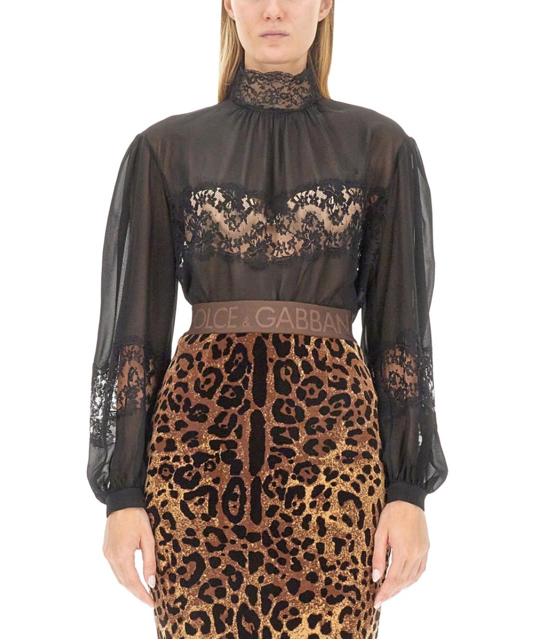 DOLCE&GABBANA Черная шелковая блузы, фото 2