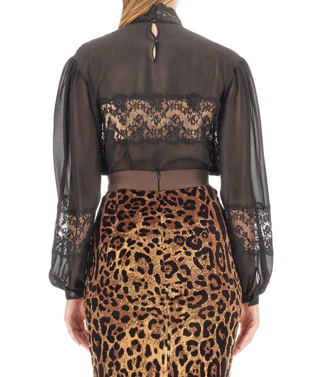 DOLCE&GABBANA Черная шелковая блузы, фото 4