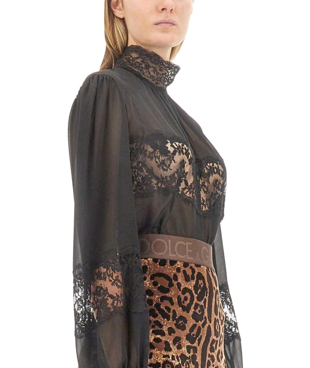DOLCE&GABBANA Черная шелковая блузы, фото 5