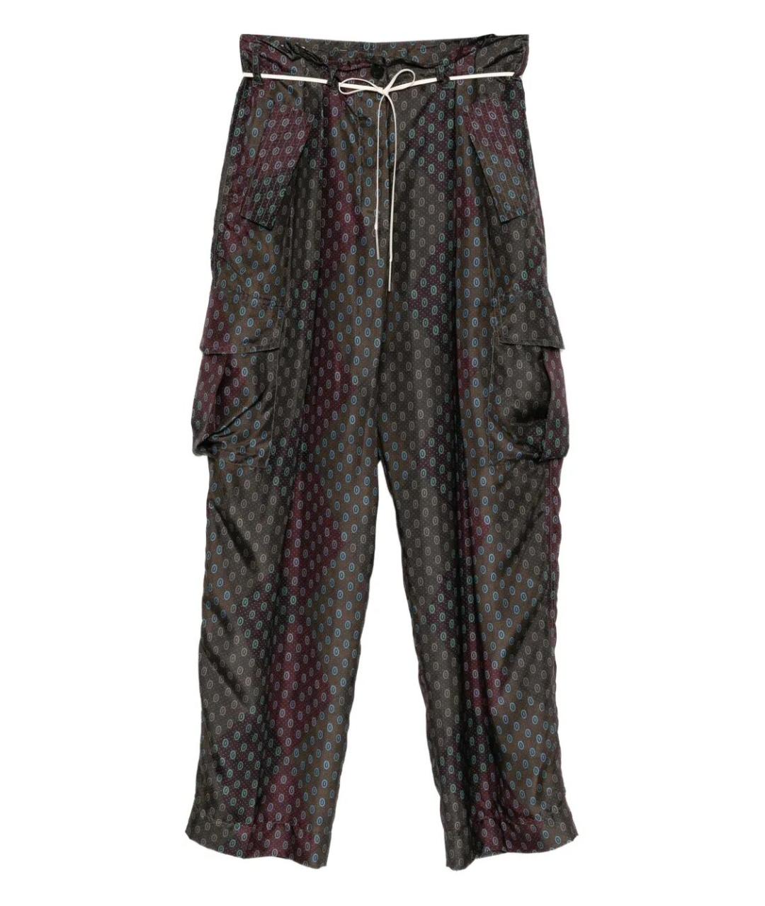 DRIES VAN NOTEN Мульти шелковые прямые брюки, фото 4