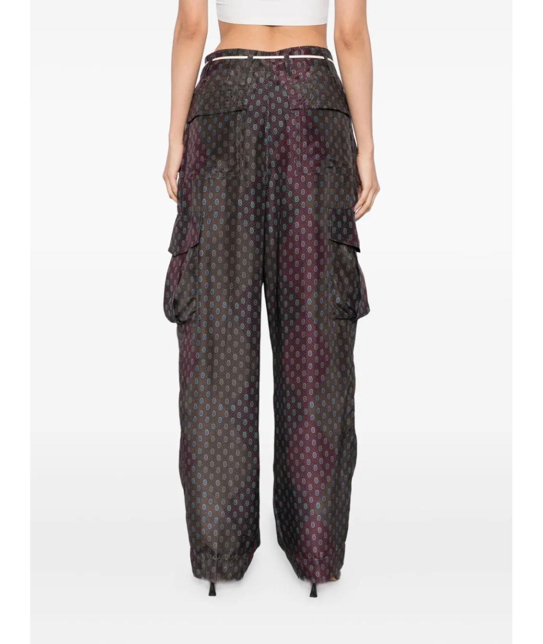 DRIES VAN NOTEN Мульти шелковые прямые брюки, фото 5