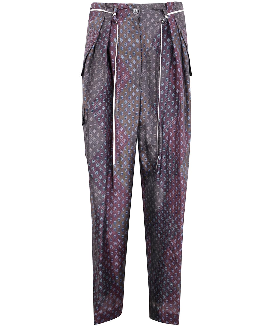 DRIES VAN NOTEN Мульти шелковые прямые брюки, фото 1