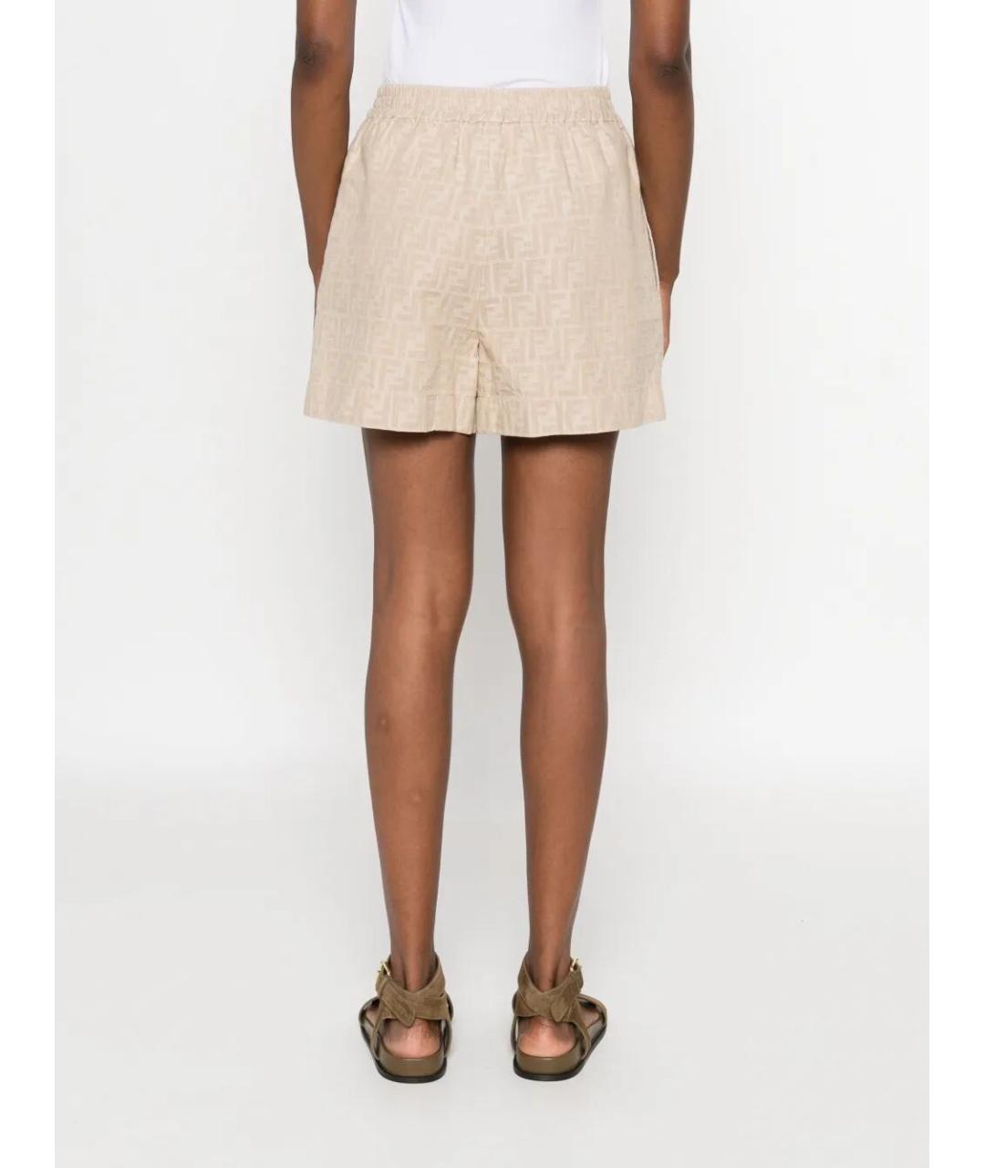 FENDI Бежевые хлопковые шорты, фото 3