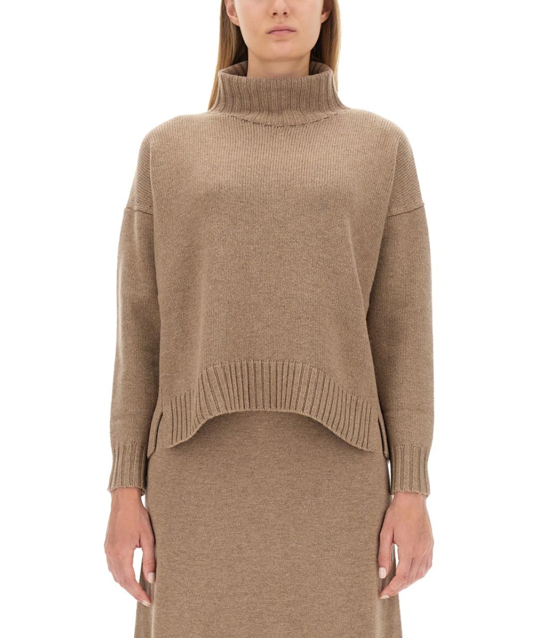 MAX MARA Бежевый шерстяной джемпер / свитер, фото 2