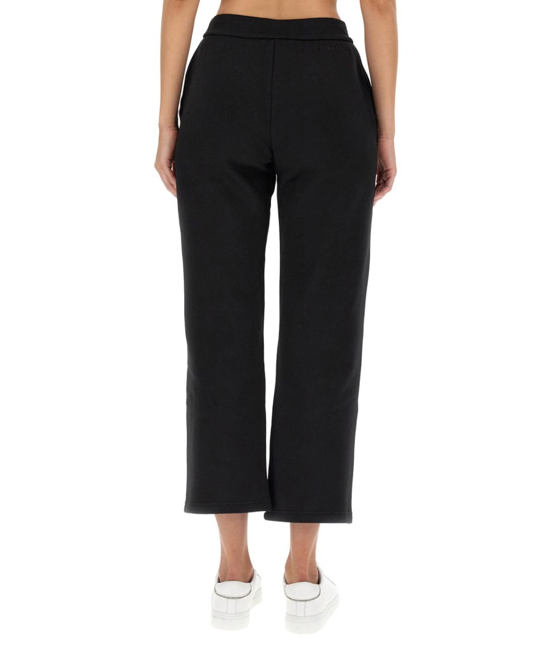 'S MAX MARA Черные хлопковые прямые брюки, фото 3