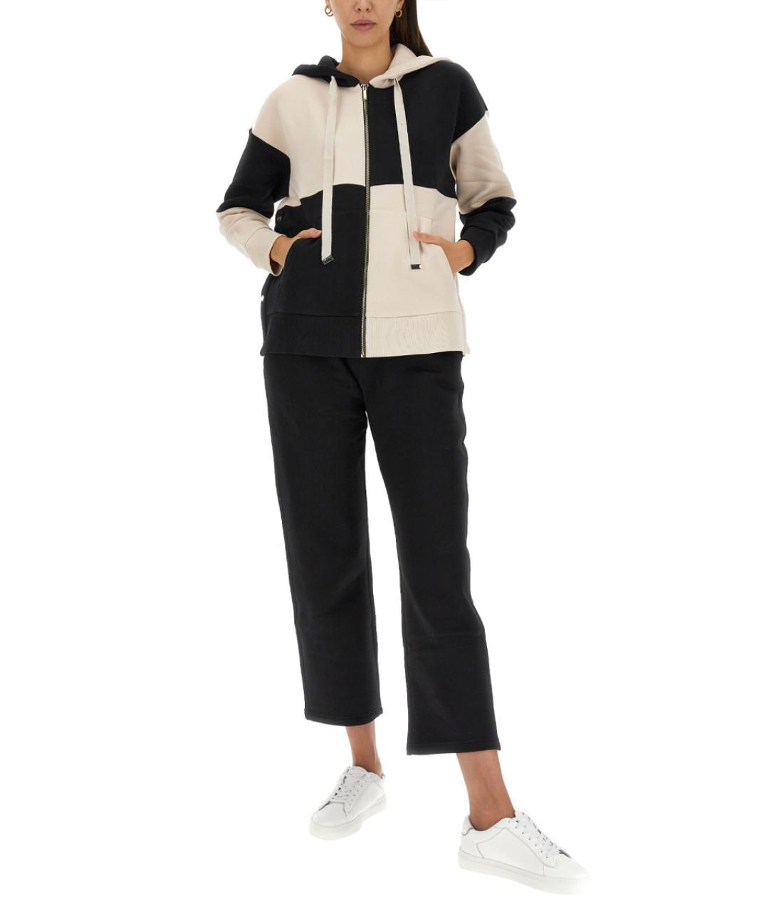 'S MAX MARA Черные хлопковые прямые брюки, фото 2