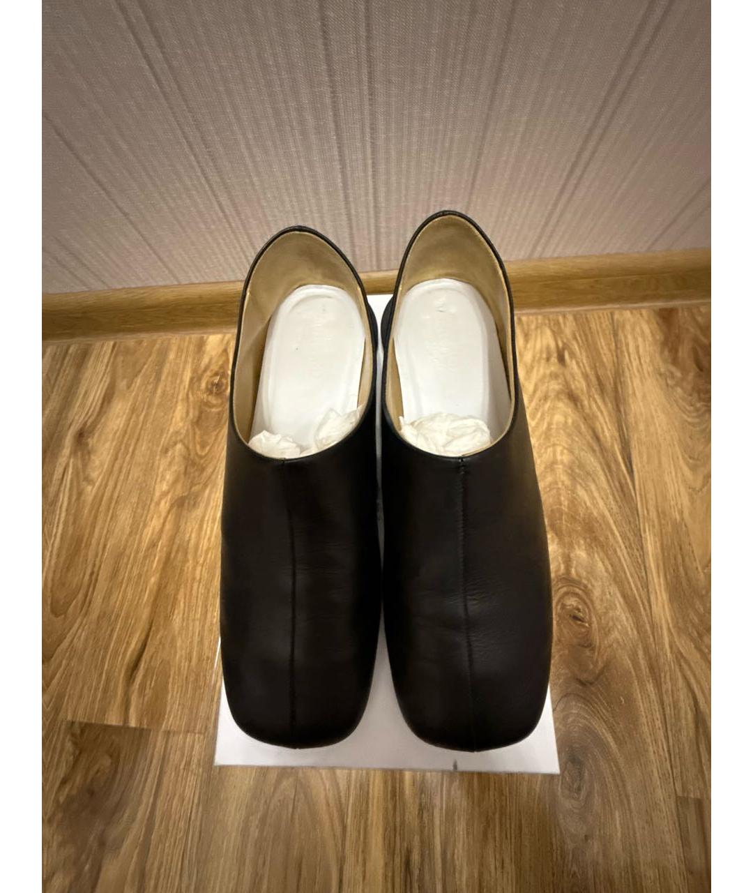 MM6 MAISON MARGIELA Черные кожаные мюли, фото 3